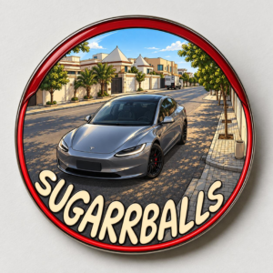 Grey Tesla metal sticker